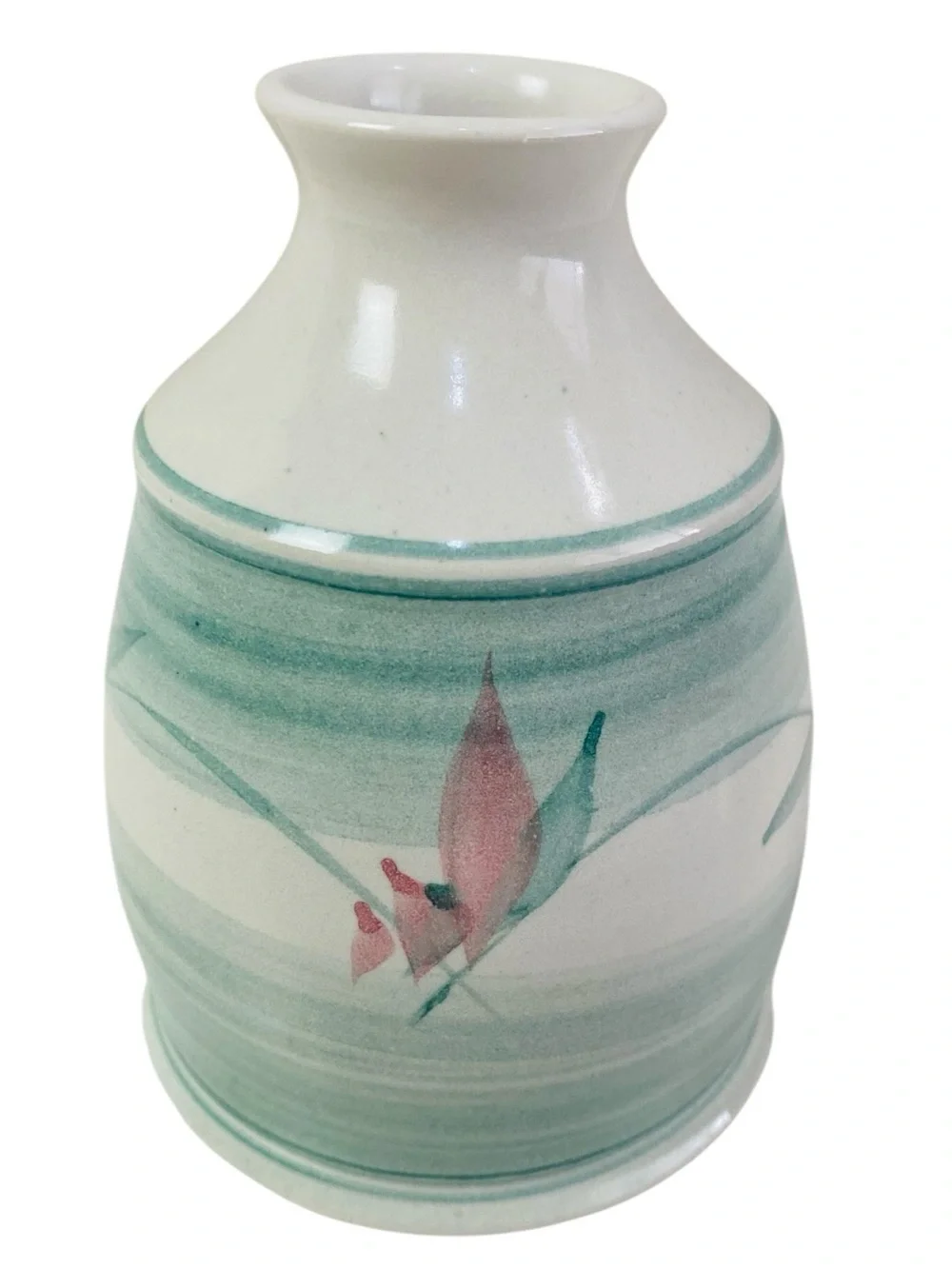 Ken Foster Signed Vintage Hand Painted Ceramic Vase 5” x 4”